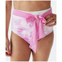 Women's Cotton Candy Tie Dye High Rise Bikini Bottom with Bow