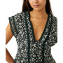 Women's Printed Short-Sleeve V-Neck Top