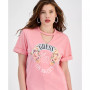 Women's Cotton Embellished Roses Graphic-Print Tee