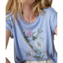 Women's Monotone Floral Cropped T-Shirt