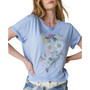 Women's Monotone Floral Cropped T-Shirt