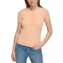 Women's Ribbed-Knit Short-Sleeve Henley