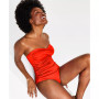 Twist-Front Ruched One-Piece Swimsuit