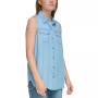 Women's Sleeveless Collared Shirt