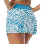 Women's Palm-Print Mesh Layered Swim Skort