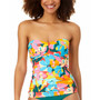 Women's Plumeria Twist Shirred Tankini Top