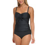 Women's Solid Bandeau Bow-Front Removable-Strap Tankini Top