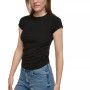 Women's Ribbed Ruched-Side Cropped Top