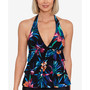 Women's Printed Tiered Halter Tankini Top, Created For Macy's