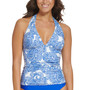 Women's Paisley-Print Halter Tankini Top
