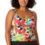 Plus Size O-Ring Printed Tankini Top