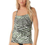 Women's Aura Printed Tiered Underwire Bra-Sized Tankini Top