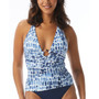 Women's Printed Shirred Halter Tankini Top