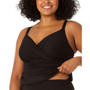 Plus Size  Surplice Shirred Tankini Top