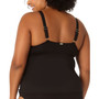 Plus Size  Surplice Shirred Tankini Top
