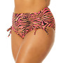 Salt & Cove Trendy Plus Size Coastal Fleurs Side-Cinched High-Waisted Bikini Bottoms, Created for Macy's