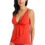 Women's Solid Front-Cascade Tankini Top