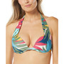 Women's Contours Cameo Tropical-Print Halter-Style Push-Up Bikini Top