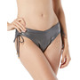 Metallic Side-Tie V-Bikini Bottoms