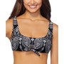 Juniors' Seashell Printed Tie-Front Bikini Top