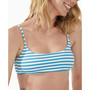 Women's Striped Ribbed Scoop-Neck Cropped Bikini Top