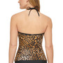 Women's Animal-Print V-Wire Bandeau Halter Tankini Top