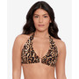 Women's Ring-Front Animal-Print Bikini Top