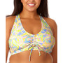 Salt + Cove Juniors' Plus Size Paisley-Print Cinched-Front Tie-Back Bikini Top, Created for Macy's