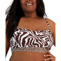 Plus Size Fierce Lines Bandeau Cropped Tankini Top