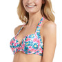 Women's Printed Ruched Convertible-Straps Bikini Top