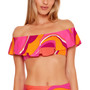 Women's Vivid Vista Printed Ruffled Bandeau Bikini Top, Created for Macy's