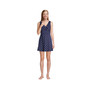 Women's Petite Tummy Control Surplice Wrap Swim Dress One Piece Swimsuit