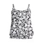 Women's Petite Blouson Tummy Hiding Tankini Swimsuit Top Adjustable Straps