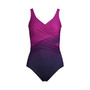 Women's DD-Cup SlenderSuit Tummy Control Chlorine Resistant V-neck Wrap One Piece Swimsuit