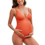 Women's Ruched V-Neck Cami One Piece Maternity Swimsuit