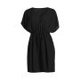 Women's Sheer Modal Oversized Short Sleeve Gathered Waist Swim Cover-up Dress