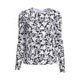 Women's Petite Crew Neck Long Sleeve Rash Guard UPF 50 Sun Protection Modest Swim Tee Print