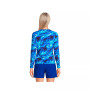 Women's Petite Crew Neck Long Sleeve Rash Guard UPF 50 Sun Protection Modest Swim Tee Print