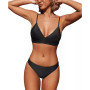 Women's Solid Color Triangle Bikini Set Padded Bikini Set