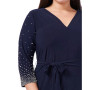 Plus Size Beaded Fit & Flare Dress