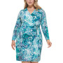 Plus Size Printed Faux-Wrap Dress