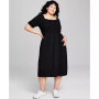 Trendy Plus Size Textured Smocked Midi Dress