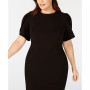 Plus Size Puff-Sleeve Sheath Dress