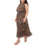 Plus Size Floral-Print Smocked Maxi Dress