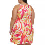 Plus Size Printed Halter Fit & Flare Dress