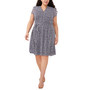 Plus Size Printed Fit & Flare Shirtdress