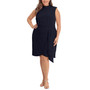 Plus Size Draped-Front Sheath Dress