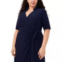 Plus Size Collared Wrap Dress