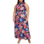 Plus Size Floral-Print Halter Maxi Dress