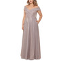 Plus Size Off-the-Shoulder Glitter Gown